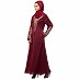 A-line abaya with Resham embroidery work- Maroon